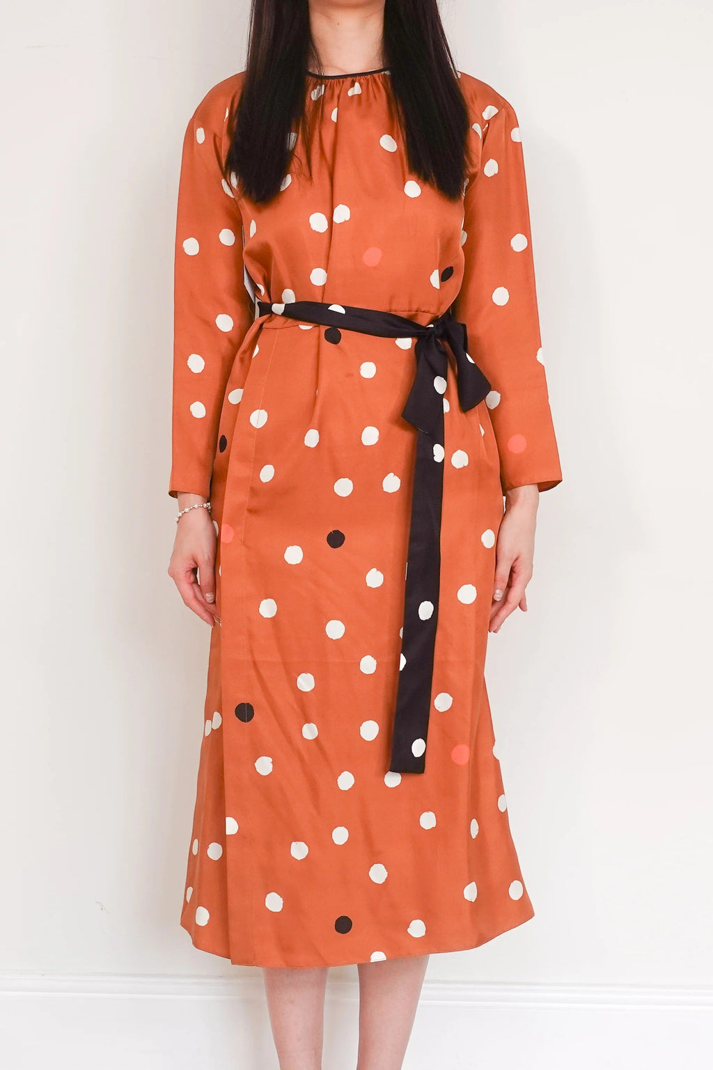 Brown polka dot dress