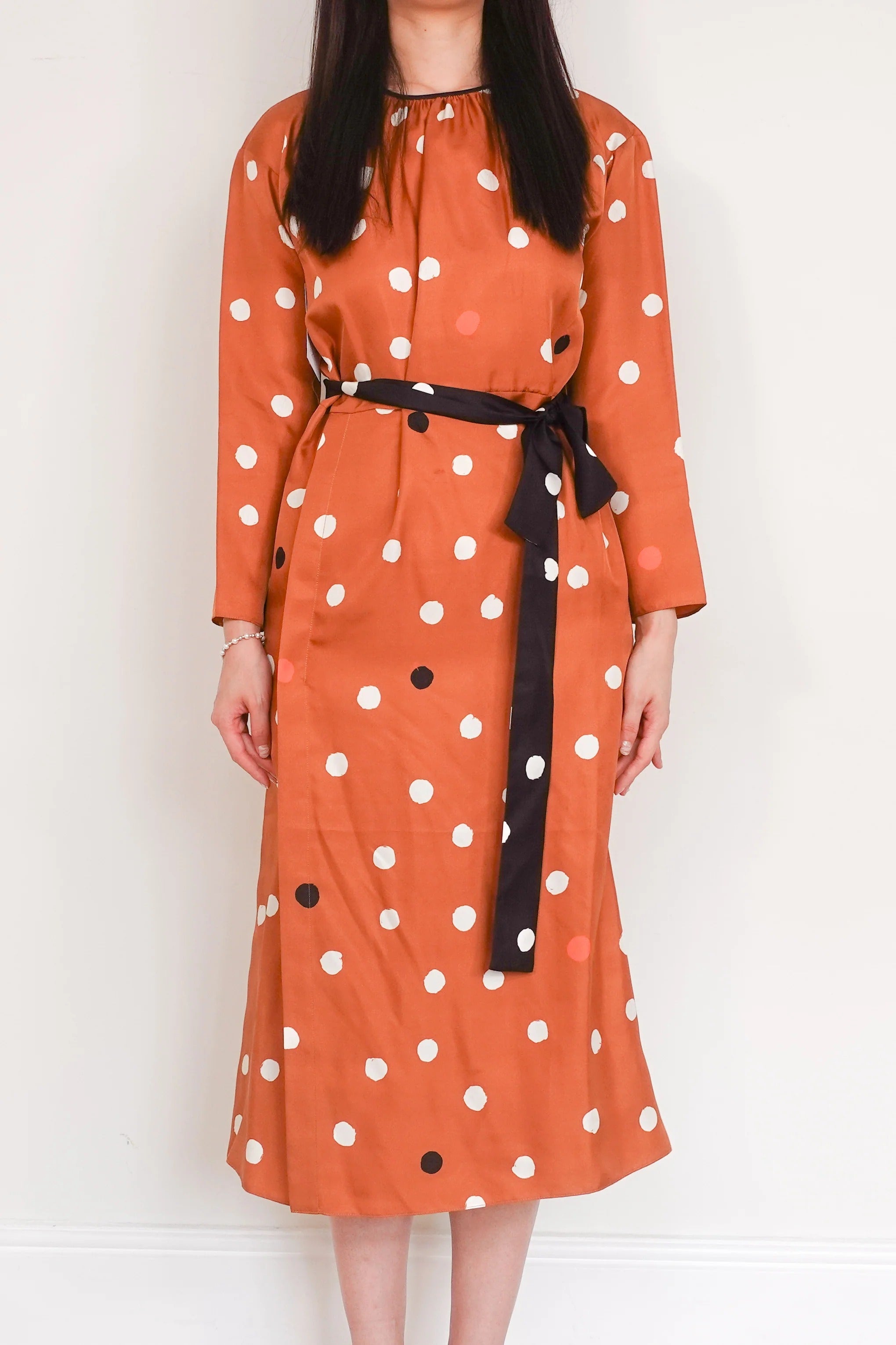 Brown polka dot dress