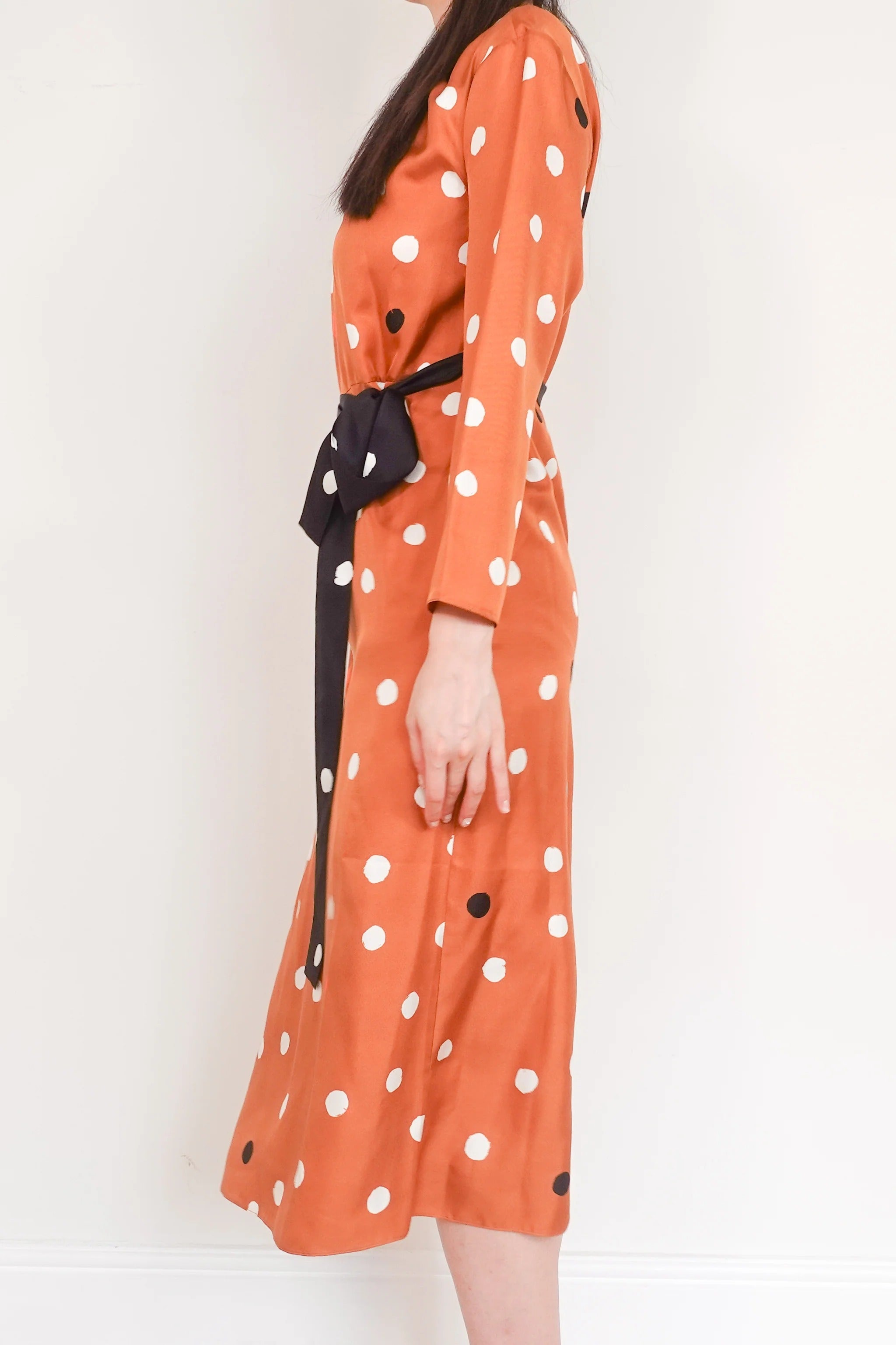 Brown polka dot dress