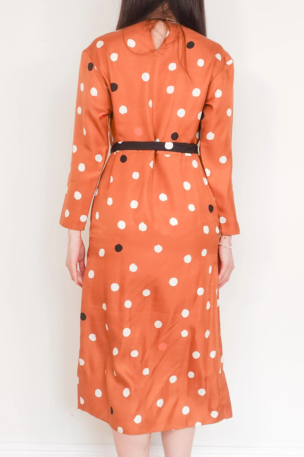 Brown polka dot dress