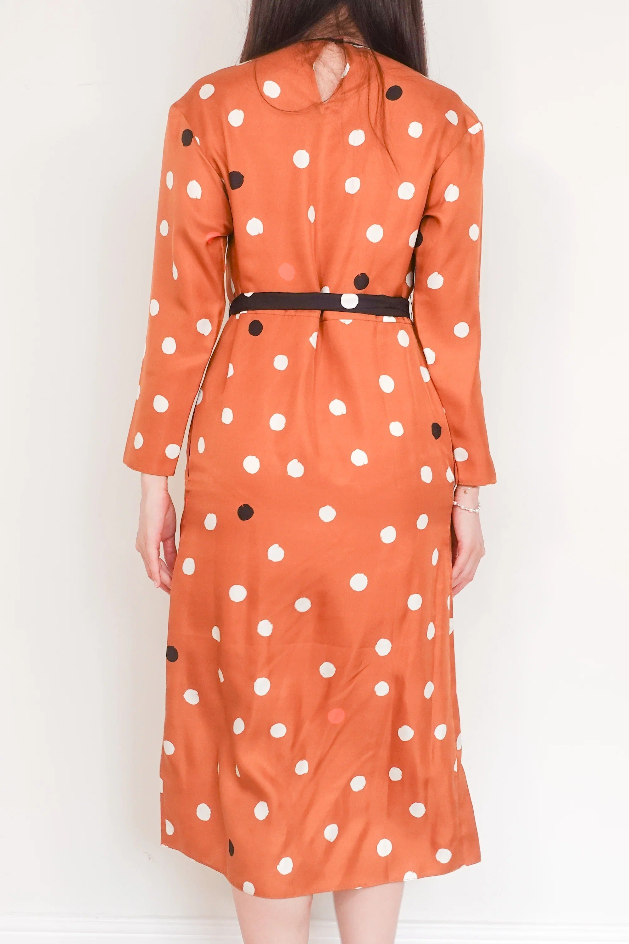 Brown polka dot dress